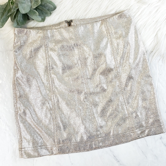 Free People Dresses & Skirts - Free People Modern Femme Metallic Mini Skirt